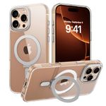 DUEDUE Magnetic for iPhone 16 Pro Case [Compatible with MagSafe] Crystal Clear Phone Case iPhone 16 Pro with Ring Holder Stand Slim Shockproof Protective Cover for iPhone 16 Pro Phone Case 6.3"