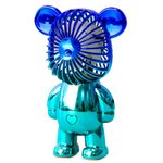 Generic Handheld Mini Fan, Portable Personal Bear Fan USB Rechargeable Battery Powered Desk Fan with 3 Speeds Adjustable for Home, Outdoor, Office, Travel, Summer, Kids Girls (Blue), Small