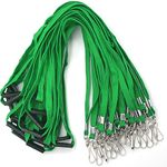 Bird Fiy Lanyards Safety Black Lanyards Neck Flat Premium Breakaway Badge Lanyard with J-Hook for ID Nametag Badge Holder (Green, 25 PCS)