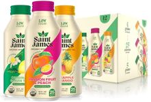 Saint James Iced Tea - Organic Green Tea - Non GMO, Gluten Free, Low Calorie & Low Sugar - Variety Green Tea Flavors, 12 Pack (16.9 fl oz each)