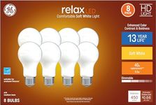 GE Relax 8-Pack 40 W Equivalent Dimmable Warm White A19 LED Light Fixture Light Bulbs 44898
