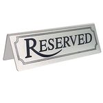 10 Stainless Steel Reserved Table Signs - BarBits Tabletop Tent Type Sign Perfect for Restaurants, Bars, Cafe