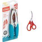 Trudeau Seafood and Shellfish Cracker Tool, Great for Opening Lobster, Crab, and Crawfish Tropical & Luciano Housewares Stainless-Steel Seafood Scissors 8.6 x 3.7 inches