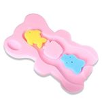 UNAOIWN Baby Bath Sponge Infant Bath Cushion Comfy Anti Bacterial and Skid Proof Bathing Mat (Pink)