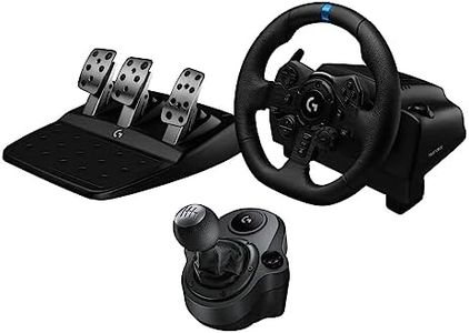 Logitech G923 Racing Wheel and Pedals, TRUEFORCE Force Feedback + Logitech G Driving Force Shifter - Real Leather, For PS5, PS4, PC, Mac - Black