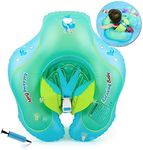 HONGCI Inflatable Baby Float with Canopy 3-6-12 Months Baby Boy Girl Infant Toddler Pool Float Baby Swimming Float Ring, Baby Inflatable Seat Swimming for Baby Boy Girl 6-12-18-36 Months