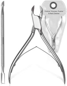 Cuticle Remover & Trimmer with Cuticle Pusher, Nippers, Lifter & Cutter – Professional Stainless Steel Manicure & Pedicure Tool Set for Fingernail and Toenail Care, 2 pc