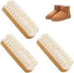 Suede Shoe Brush and Eraser, 2025 Upgraded Suede Brush and Eraser, Multi-Purpose Nubuck Cleaner for Shoes, Bags, Jacket, Purse, Sofa with Wooden Handle, Stain Eraser, Leather Cleaning Brush (3)