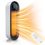 Daxiga Space Heater for Indoor Use, 19.6" Portable Electric Heater with Remote Control, 1500W Fast Heating, LED Display, Thermostat, Oscillating, Timer, for Bedroom, Office, Living Room