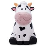 100 North Dolomite Ceramic 10.5 x 7.1 Everyday Cookie & Candy Jar with Airtight Lid: Perfect for Kitchen Canisters, Pet Treat Containers & Decorative Farmhouse Storage, Cute Spotted Cow