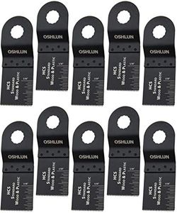 Oshlun MMR-0310 1-1/3-Inch Standard HCS Oscillating Tool Blade for Rockwell or Worx SoniCrafter Hex, 10-Pack