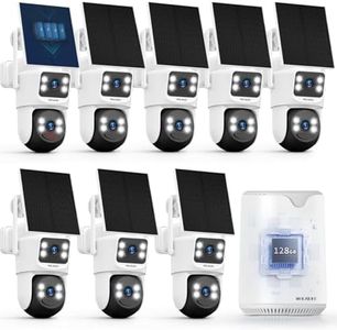 【Auto Tracking & 2-Way Audio】 Solar Powered PTZ Camera System, Wireless Outdoor Security Cameras, WiFi Home Video Surveillance Systems DVR Kits