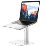 Besign LSX8 Aluminum Laptop Stand, Ergonomic Adjustable Notebook Stand, Riser Holder Computer Stand Compatible with Air, Pro, Dell, HP, Lenovo More 10-15.6" Laptops (Silver)