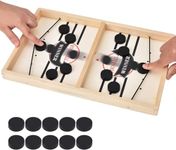 Willingood Fast Sling Puck Game, Slingshot Hockey, Funny Wooden Paced Sling Puck Winner Table Game, Parent-child Interactive Toy Party Game for Adults