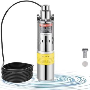 VEVOR Solar Water Pump, DC 369W Submersible Deep Well Pump, Max Flow 1.9 m³/H, Max Head 83.29 m, Max Submersion Depth 20 m, Solar Powered Water Pump for Well, Farm Ranch Irrigation, Livestock Drinking