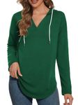 ANGEL CITIZ Womens Sweatshirt Oversized Tunic Tops for Women to Wear with Leggings Lightweight Hoodies for Women Green M