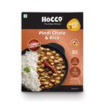 HOCCO Combo Of Pindi Chole & Rice Ready To Eat | Just Heat & Eat | | Pure Veg Indian Food | No Added Preservative & Colours | Meal Ready in 5 Minutes | No Preservatives Added | Microwaveable_Serves 1 375g (Buy 2,Get 5% Off)