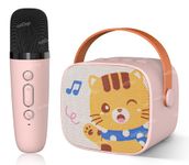 Zest 4 Toyz Kids Speaker Karaoke Machine with Handheld Mics,Learning Toy with Voice Recording, Bluetooth and USB, Birthday Gift (Pack of 1) Pink