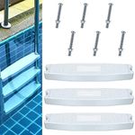 Wettarn 3 Set Universal Swimming Pool Tread Pool Ladder Pedal Set Molded Plastic Swimming Pool Ladder Rung Step with Stainless Steel Bolts Fit for Inground and Above Ground Pools