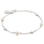 Molly Brown London Pearl Station Communion Cross Bracelet for Girls. Ideal for Holy Communion Gifts for Girls, Christening, Flower Girl and Bridesmaids Gifts