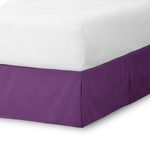 Bare Home Bed Skirt Double Brushed Premium Microfiber, 15-Inch Tailored Drop Pleated Dust Ruffle, 1800 Ultra-Soft Collection, Shrink and Fade Resistant (Queen, Plum)