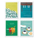 Positively Green Friendship Card 4-Pack - Best of Friends (Four Different Designs; One Card Each)