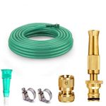 Rama 1/2 inch (13 mm) 3 layered braided hose with metal nozzle spray light weight durable flexible heavy duty hose water car wash pet wash gardening cleaning (30 mtr (100 feet))