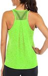 ICTIVE Workout Tops for Women Loose fit Racerback Tank Tops for Women Mesh Backless Muscle Tank Running Tank Tops Workout Tank Tops for Women Yoga Tops Athletic Exercise Gym Tops Neon Green S