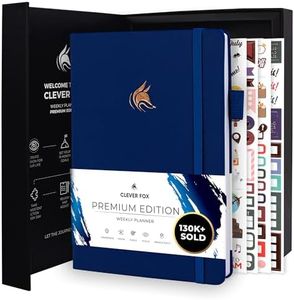 Clever Fox Planner Premium Edition – Undated Luxurious Weekly & Monthly Planner to Increase Productivity and Hit Your Goals – Organizer – Start Anytime, A5, Lasts 1 Year, Navy Blue (Weekly)