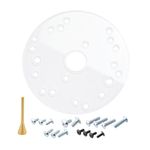 POWERTEC 6-1/2" Universal Router Base Plate w/Centering Pin and Screws. Clear Acrylic Sub Base Predrilled Holes Fits Porter Cable, Bosch, Milwaukee, Ryobi, Makita, Dewalt, Craftsman, Hitachi (71022)