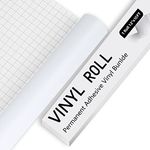 Permanent Vinyl for Cricut - 10Ft Matte White Adhesive Vinyl Roll, vinyl for Cricut, Silhouette & Cameo, Vinyl for Mug, Cup, Window & Home Deco,and other DIY projects