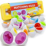 12 x Flex Matching Eggs Colour & Shape Sorter| Montessori Sensory Educational Puzzle