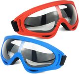 2 Pack Protective Goggles/Safety Glasses/Motorcycle Eyewear with Bandanas - Compatible with Nerf Game Battle for Kids (Red&Blue)