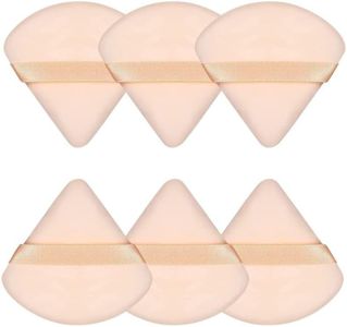 Aussicare Make up powder puff spunge (Nude/Skin), Foundation Make-up Cosmetic Sponge, Powder-Puff Sponges, Triangle Powder Puff Makeup Sponge for Loose & Cosmetic Fondation, Makeup Puff for Contouring & Cloud Kiss, durable 6pcs with Plastic Pack Container