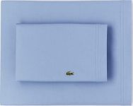 Lacoste 100% Cotton Percale Sheet Set, Solid, Allure Blue, King