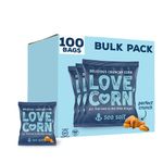 LOVE CORN Sea Salt Crunchy Corn Bulk Pack 20g x 100 Bags – Healthy Snacks Ideal for Gluten Free & Vegan Diets – Low Sugar Alternative for Crisps, Mixed Nuts & Pretzels – Perfect To Graze On