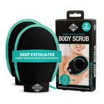Deep Exfoliating Glove - Korean Exfoliating Mitt & Body Scrubber - Keratosis Pilaris Treatment Scrub - Self Tanner Mitt & Ingrown Hair Exfoliator - Shower Gloves for Women & Men - (2 Pack)
