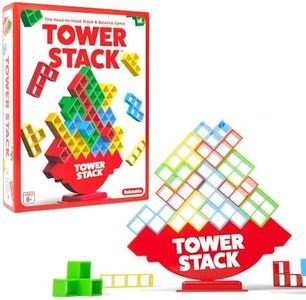 Tower Stack By Relatable, Exciting Tower Game for Kids & Adults Family Game Night, Fun Stacking and Building Toys, Includes 36 Cards, 24 Blocks, 1 Tower Body, 1 Tower Stand, and Instructions