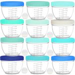 Youngever 18 Pack 180ML Baby Food Storage, Re-usable Baby Food Containers with Lids, 9 Coastal Colors, with Lids Labels