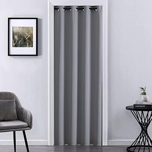 XTMYI Door Divider Curtain for Doorway,Bedroom Closet Door Cover,Privacy Curtains for Room Divider Garage Balcony Office,80 Inch Length,Light Grey