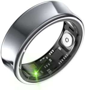 Tulbeys Smart Ring for Men & Women - 5ATM Waterproof, Health & Fitness Tracker, Heart Rate Monitor, Hand Gesture Brush Tiktok, Titanium Alloy Smart Rings for iOS/Android(DeepGray #9)