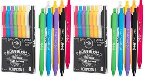 Loddie Doddie Gel Pen Set - Pack of 16, Retractable, 0.7 mm - No-Bleed Smooth Writing Pens for Journaling - Fine Point Tips for Nursing School & Teacher Essentials - Vibrant Neon Ink