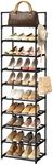 WEXCISE Narrow Shoe Rack 10 Tiers T