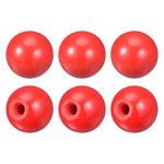 sourcing map 6Pcs Threaded Ball Knobs, M8 Female Thread Thermoset Ball Knob 1.18'' Dia Red Round Operation Ball Handles Embedded Threaded Knob for Machine Handle Tool Replacement