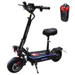 5600W Electric Scooter for Adults Up to 50MPH,60V27AH Up to 52 Miles Range, Folding 11" Vacuum Tires Off Road Sport Scooter with Seat