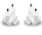 Lukzer (2 Pc) 2 pins EU Style Compatible Plug Adapter for Power Adapters for Pro, Air, iPod, MacBook, PowerBook, iPhone, iPad, iBook