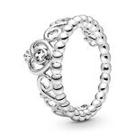 Pandora Signature Women's Sterling Silver Princess Tiara Crown Cubic Zirconia Ring, Size 50, No Box