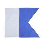 International Diver Flag, Blue and White Polyester Alpha Flag Universal Scuba Dive Flag 27.6x23.6 Inch Diving Flag Boat Flag Marker for Scuba, Snorkeling, Diving, Underwater Activities