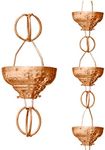 Monarch Rain Chains 29027 Pure Copper Eastern Hammered Cup Rain Chain, 8-1/2 Feet Length Replacement Downspout for Gutters