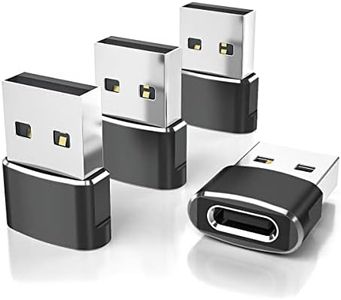 Elebase USB to USB C Adapter 4 Pack,Type C Female to A Male Charger Converter for Apple Watch Ultra iWatch 8 7,iPhone 14 13 12 11 Pro Plus Max,Airpods,iPad 9 10 Air 5 Mini 6,Samsung Galaxy S21 S22 S23
